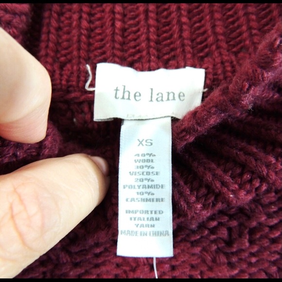 Bloomingdales Pullover Sweater Wool Knit Gray/Burgundy High Neck Size XS - Picture 11 of 13